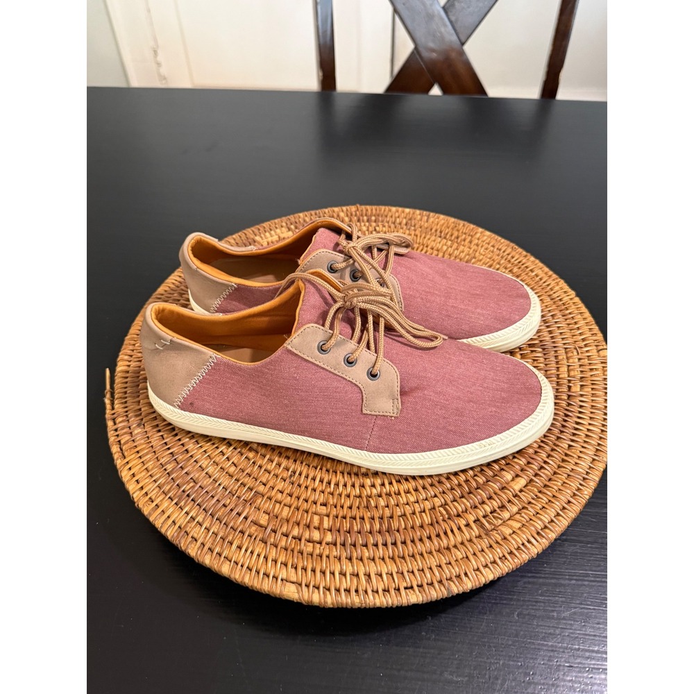 Bixby Nomad Mens Herringbone Canvas Low Top Sneakers Mauve Tan US 9.5 EUR 42.5